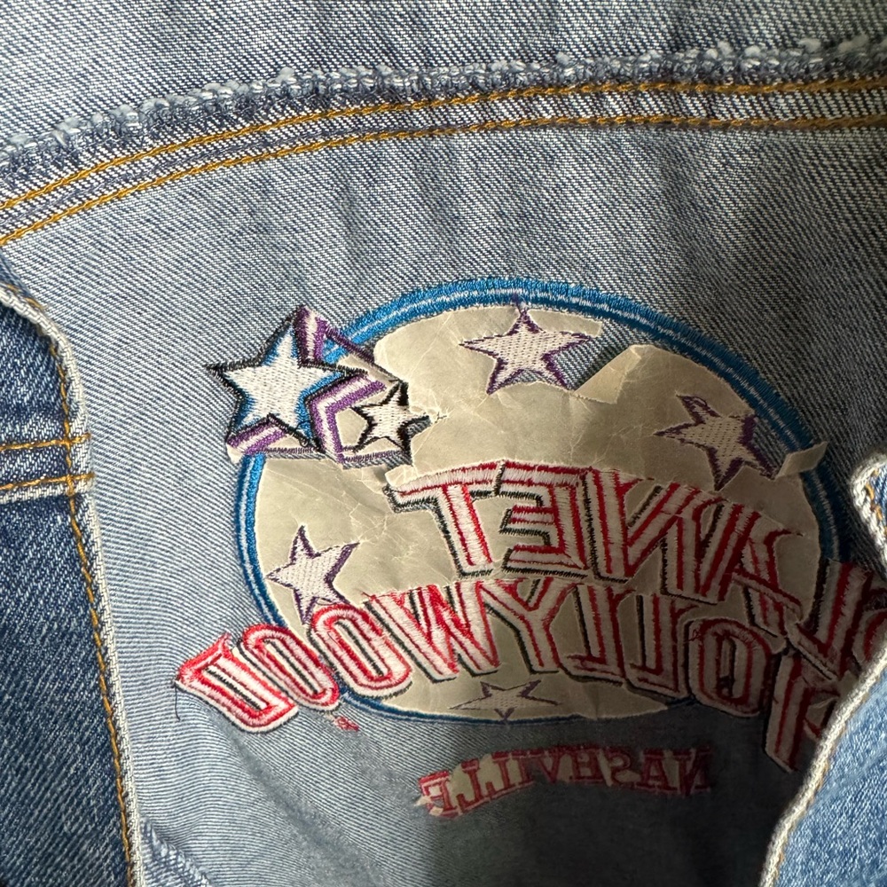 Planet Hollywood Denim Jacket - Light Blue Embroidered Logo - Picture 6 of 6